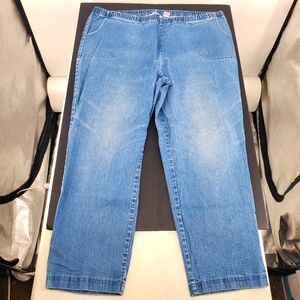 Croft & Barrow Women's Pull-On Stretch Denim Jeans 2X Elastic Waistband Pants